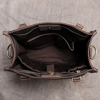 Originálne Kožené Tašky pre Ženy 12 Palcový Notebook Kožené Tašky Vintage Dizajnér Tote Bag Žena Luxusná Kožená Taška Kabelky 4