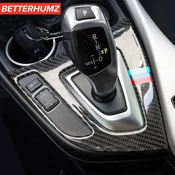 BETTERHUMZ Uhlíkových Vlákien Gear Shift control Panel (Ovládací Panel Kryt Interiérom Nálepka Pre BMW F20 F21 2012-2019 Auto Interiérové Doplnky 4
