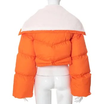 Zimné Oblečenie Žien Teplej Módy bundy Kabáty 2022 List Tlač Dlhý Rukáv Cardigan Teplé Bežné Bavlna Plodín Hrubé Bundy 4