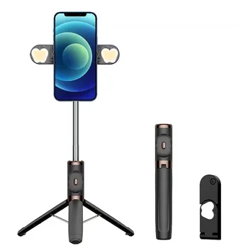 M01 Integrované Spevnený Kýl Mobilný Telefón Statív Vyplniť Svetla Podlahový Stojan pre Live Streaming Bluetooth Selfie Stick Statív 4