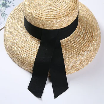 Módne Leto Páse s nástrojmi Klobúk Slnko Spp Ženy Prírodné Pšenica Panama Slamené Klobúky, 10 cm Široký Okraj Dovolenku Pláž Hat Pre Dámy Slnko Spp 4