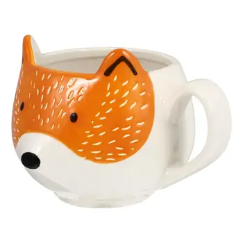 Šálka Kávy Hrnček Drinkingmugswater Keramické Forhandle Zvierat Čaj Tvar Fox Design 4