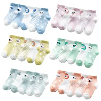5Pairs/veľa chlapčeka Ponožky Letné Oka Tenké Baby Ponožky pre Dievčatá Bavlna Novorodenca Baby Girl Ponožky 4