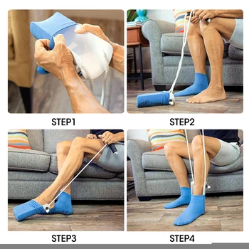 Flexibilné Ponožka Osadenie Pomoci. Easy on Off Ťahanie Pomáhať Zariadenie Dať na Svoju Ponožka Bez Ohýbanie Ponožka s Ramenami Pomoci Jednoduché zapnutie A Vypnutie 4