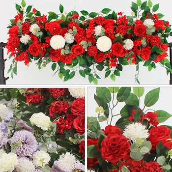 1m cestnej kótované umelé kvety linka pre svadobné dodanie ružová pivónia stenu pozadie usporiadanie luk falošné kvety DIY dekorácie 4