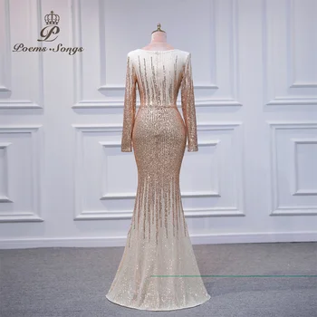 Elegantné dámske šaty pre strany 2022 Dlhý rukáv večerné šaty vestidos de fiesta župan de soiree mariage de 4