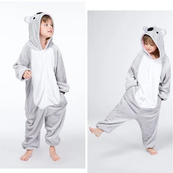 Vtipné Koala Onesies Pre Deti, Detí, Zvierat, Pyžamá Kigurumi Chlapec Dievčatá Cartoon Pyžamo Cosplay Kostým Party Jeden Kus Pijamas 4