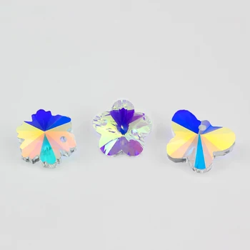 QL Crystal Rivoli Šiť Na crystal Kamienkami blue AB farebný kvet, hviezda drop s otvormi okolo Svadobné šaty DIY príslušenstvo 4