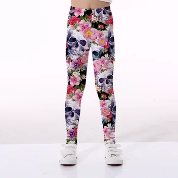 Dievčatá Športové Nohavice Legíny Pre Deti tlač 3D tlač kostra Flamingo Dieťa teenagerov Jóga nohavice Nohavice dievčatá Oblečenie 4