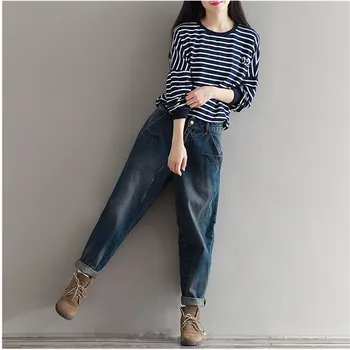 2022 Zime Veľké Veľkosť Jeans Ženy Hárem Nohavice Bežné Nohavice Džínsové Nohavice Módne Voľné Vaqueros Vintage Priateľ 4