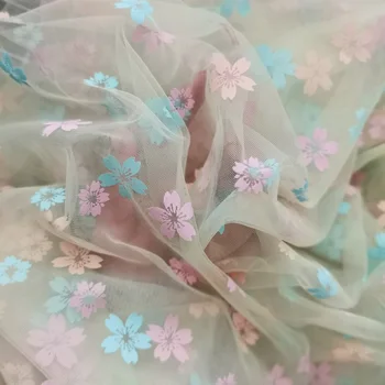 150x100cm Cherry Blossom Tylu Textílie Iluzórne Patern Oka Pre DIY Baby Girl Sukne hlavový most Ručné Šitie Narodeninovej Party Decor 4