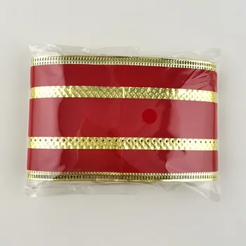 (2 m/roll) 65mm Červené Zlato Prekladané Páse s nástrojmi Vianočné Dekorácie Dovolenku Darčekové Balenie Luk, Takže Ručné DIY Remeslá 4