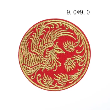 1PCS Čínskej Tradičnej Dragon Phoenix Dvojité Šťastie Patch Žehlička na Vyšívanie Nášivka Svadobné Dekor Odznaky, Nálepky Oblečenie 4