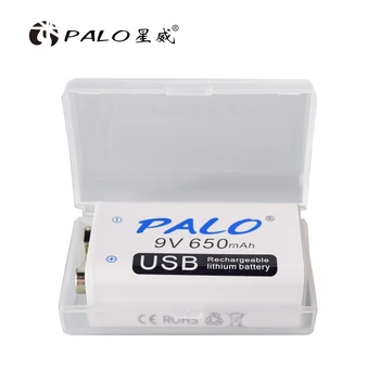 PALO 9V 650mAh micro USB Nabíjačky 9 Volt li-ion Nabíjateľná Batéria 6F22 Lítiová Batéria pre RC Model Vrtuľník Mikrofón Hračka 4