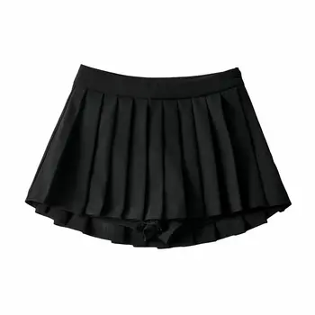 Letné Vysoký Pás Sukne Dámske Sexy Mini Sukne Vintage Skladaná Sukňa Kórejský Tenis Sukne Krátke Biela Čierna 4