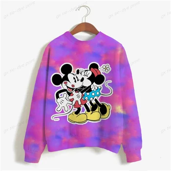Disney Minnie Mickey Mouse tlač Mikina Ženy Gotický Streetwear Harajuku Sudadera Mujer Ženy, Oblečenie s Dlhým Rukávom s Kapucňou, 4
