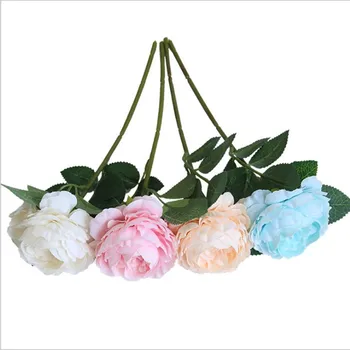Single-Hlava Western Rose Core Pivónia Umelý Kvet Pôvodné Domáce Dekorácie, Svadobné Kytice Falošné Kvet 4