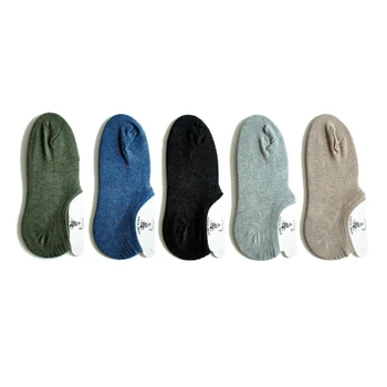 OMÁČKA ZHAN Mužov Ponožky Letné Mens Ponožky Non-slip Dezodorant Neviditeľné No-Show 5 ks Pack Ponožky 4