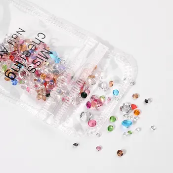 Crystal Micro Diamond Multi-veľkosť Pixie Drahokamu Mini Perličiek 3D Nechtov Kamienkami Manikúra Príslušenstvo Číre Sklo Nail Art 4