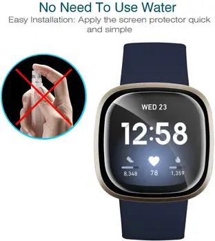 2 ks Plné Pokrytie Screen Protector pre Fitbit Naopak 3 & Zmysel Mäkké Hydrogel Ochranný Film Smartwatch Príslušenstvo 4