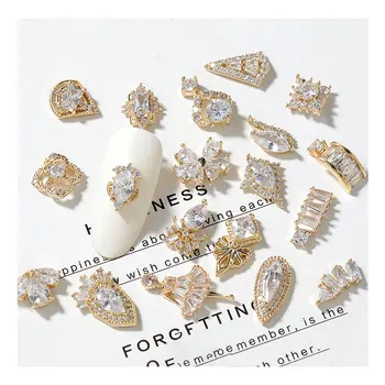 HNIUX 2 Kusy 3D Kovov Zirkón Nail Art Šperky, Luxusné Prívesok Perla Dekorácie Top Crystal Manikúra Diamond Amulet 4