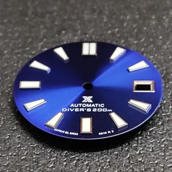Mechanické hodinky potápačské doplnky dial čierna modrá pre SBDX Skx007/009 Korytnačka Abalone 62mas dial 28.5 mm nosenie NH35 pohyb 4