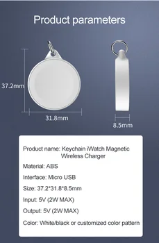 Prenosné Krúžok na Hodinky Bezdrôtové Rýchlo Nabíjačka pre Apple iWatch Série 1 2 3 4 2W Bezdrôtový Rýchle Sledovať Plnenie pre iWatch 4 3 2 4
