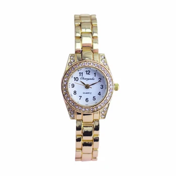 2022 slávnej značky ženy starej dámy gold diamond náramkové hodinky quartz dievčatá módne tenký pásik strane troleje hodinky reloj mujer 4