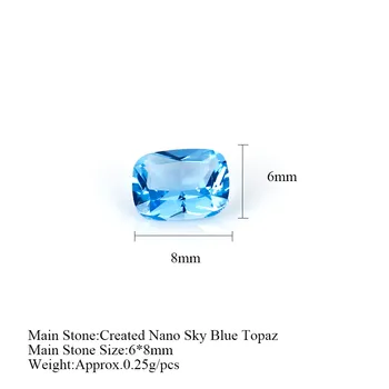 6*8 mm 10PCS Voľné Kamene, Vytvorili Nano Zafír, Smaragd Sky Blue Topaz Pekné Farebné Klenot kameň Pre Šperky KUTILOV, Veľkoobchod 5