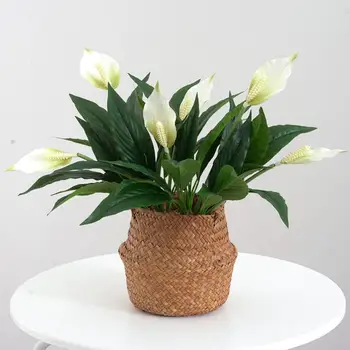 Pohodlné Umelý Kvet Ľahké Ťažké Klesať Flower Decor Elegantné Realistické Umelé Spathiphyllum 5