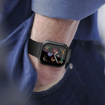 Sklo+Kryt Pre Apple Hodinky prípade 8 7 6 SE 5 3 iWatch Accessorie Screen Protector Apple hodinky serie 44 mm 40 mm 41mm 45mm 42mm 38mm 5