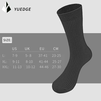 YUEDGE pánske Bambusové Ponožky Polovici Teľa Pohodlie Proti Pachu Potu Formálne Bežné Každodenné Obchodné Šaty Ponožky Pre Veľkosť 37-46 5