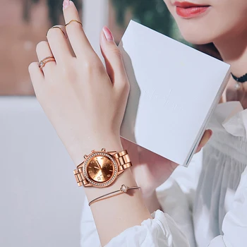 Nové Hodinky Ženy Klasické Ženeve Luxusné Dámske Hodinky Dámske Plnej Ocele Crystal Relogio Feminino Reloj Mujer Kovové Náramkové Hodinky 5