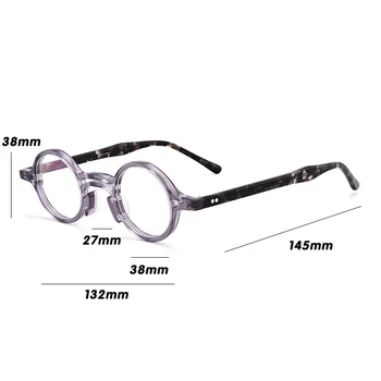 Malé Okrúhle Acetát Okuliare, Rám Muži Ženy Vintage Luxusné Značky Predpis Krátkozrakosť, Optické Okuliare Rám Male Retro Okuliare 5