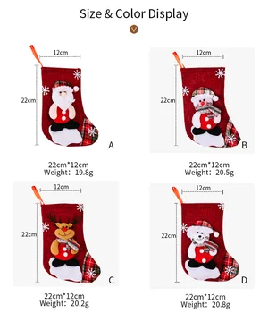 Vianočné Pančuchy Vrece Vianočný Darček Candy Bag Noel Vianočné Ozdoby Ponožka Vianočný Strom Decor Pre Domáce Navidad 2022 Nový Rok 5