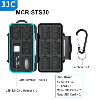 JJC Fotoaparátu, Pamäťovej Karty, Úložného Vode-Odolné puzdro pre SD/Micro SD/TF/Micro SIM/Nano SIM karty SD Pamäťovú Kartu Organizátor Držiak na Okno 5