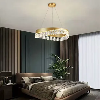 Moderná obývacia izba krištáľový luster, spálne, jedáleň kolo luster hotel villa multi-layer crystal stropné svetlo lampy 5