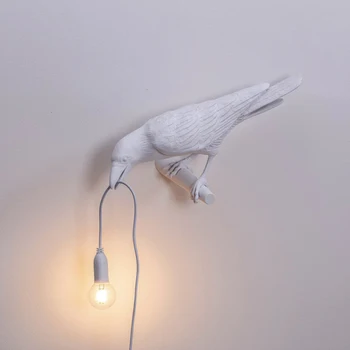 Vták stolná Lampa taliansky Štýl Vták Lampa Moderného Živice Vrana Stolná Lampa pre Obývacia Izba, Spálňa Svetlo na Stenu Sconce Home Art Decor 5