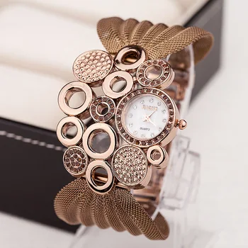 Ženy Hodinky Luxusné Módne Náramok Populárne Vykladané Kamienkami Oka Watchband Dámy Bežné Quartz Hodinky Šaty Náramkové Hodinky 5