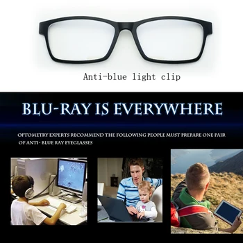 Full Frame pánske Okuliare na Nočné Videnie Okuliare, Anti-Modrá Zápas Magnet Klip Na Okuliare Krátkozrakosť Žiarenie Polarizované PEL2076 5