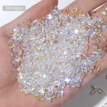 50pcs Živice Crystal Lesklé Aurora Osemhranné Nechtov Šperky Kamienky na Nechty Umenie Dekorácie so Všetkými Nechtov Drahokamy Pre Ženy, Dievčatá 5