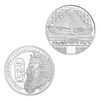 Faraóna v Starovekom Egypte Tutankhamun Zberateľskú Strieborné Pozlátené Suvenír Mince Kreatívny Darček Replika Pamätné Mince 5