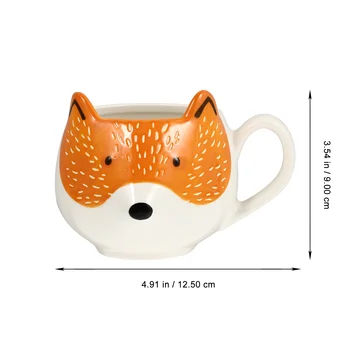 Šálka Kávy Hrnček Drinkingmugswater Keramické Forhandle Zvierat Čaj Tvar Fox Design 5