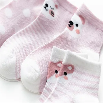 5Pairs/veľa chlapčeka Ponožky Letné Oka Tenké Baby Ponožky pre Dievčatá Bavlna Novorodenca Baby Girl Ponožky 5