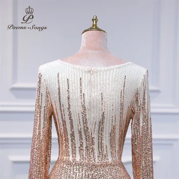Elegantné dámske šaty pre strany 2022 Dlhý rukáv večerné šaty vestidos de fiesta župan de soiree mariage de 5