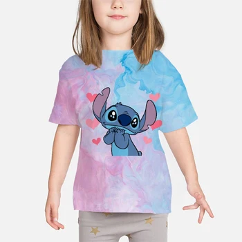 Deti Oblečenie Disney steh T-shirts Pre Chlapca, Dievča, Baby, Deti Topy Krátky Rukáv Dieťa Harajuku 3D Tričko zábavné Oblečenie Kostým 5