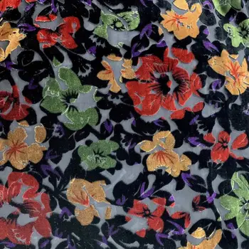 Zamatové Šaty Vyhorel Kvet Textílie DIY Hodváb Viskózový Svadobné Šaty, Dekorácie Materiál 1 Yard 5