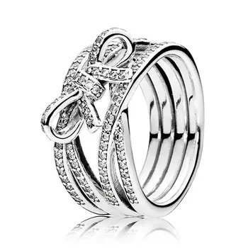 925 Sterling Silver Ring Jemné Pocity Páse S Nástrojmi Krútenie Prstene Pre Ženy, Svadobné Party Módne Šperky 5