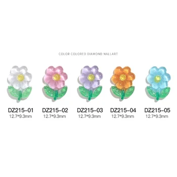 5 ks Klinec Umenie Lesklé Crystal Kvet 3D Candy Farby na Nechty, Šperky, Ozdoby na Nechty, Japonská Nail Art Flower Nail Art Decoration 5