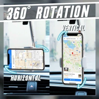 Universal Car Phone Držiak o 360 ° Otáčanie Auta Spätné Zrkadlo Mount GPS Telefón Držiak Pre 47mm-71mm Široký Mobilné Telefóny 5